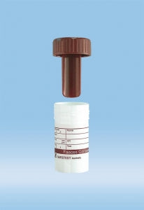 Sarstedt Faeces Container With Screw Cap - TUBE, FAECES, 25ML, W/SCOOP, BROWN SC, LBL - 80.9924.014