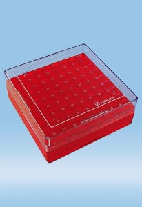 Sarstedt Cryo Storage Box - CRYO BOX, 81 TUBES, RED - 93.873.281