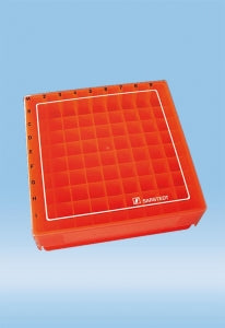 Sarstedt PP Storage Box WithLid - BOX, STORAGE, LID, PP, 81 MICRO TUBE, ORANGE - 93.876.381