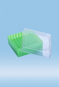 Sarstedt PP Storage Box WithLid - BOX, STORAGE, LID, PP, 81 MICRO TUBE, GREEN - 93.876.581