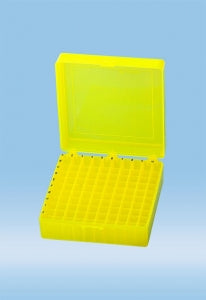 Sarstedt PP Storage Box with Hinge Lid - BOX, HINGE LID, PP, 100 MICRO TUBE, YELLOW - 93.877.410