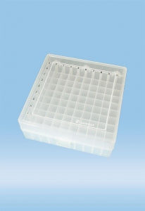 Sarstedt PP Storage Box with Hinge Lid - BOX, HINGE LID, PP, 100 MICRO TUBE, NEUTRAL - 93.877