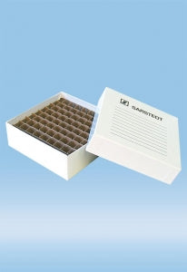 Sarstedt Laminated Storage Box - BOX, CARDBRD, LAMINATED, 81 TUBES, 5X5X4" - 95.064.952