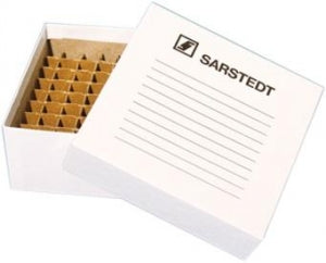 Sarstedt Laminated Storage Box - BOX, CARDBRD, LAMINATED, 64 TUBE, 5X5X1.75" - 95.064.964