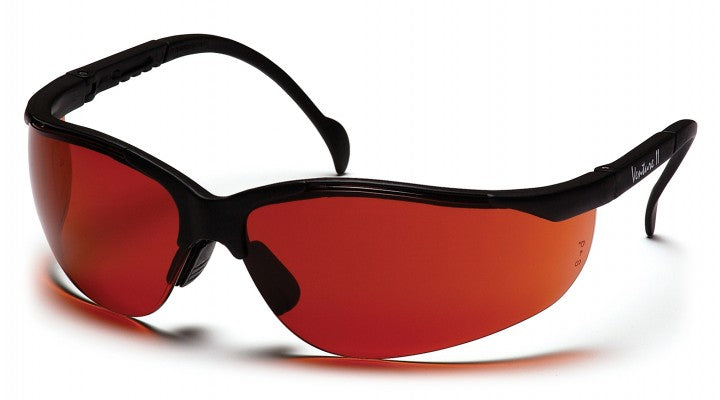 Venture II Safety Glasses with Black Frame and Sun Block Bronze Lens