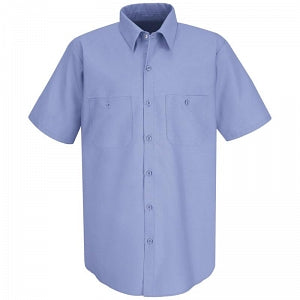 Vf Workwear-Div / Vf Imagewear (W) Men's Short Sleeve Cotton Work Shirts - Men's Short-Sleeve Wrinkle-Resistant 100% Cotton Work Shirt, Light Blue, Size 3XL - SC40LB3XL