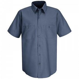 Vf Workwear-Div / Vf Imagewear (W) Men's Short Sleeve Cotton Work Shirts - Men's Short-Sleeve Wrinkle-Resistant 100% Cotton Work Shirt, Postman Blue, Size 3XL - SC40PB3XL