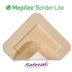 Molnlycke Healthcare Us LLC Mepilex Border-Lite Self-Adhesive Foam Dressings - Mepilex Border Lite Self-Adherent Soft Silicone and Thin Foam Dressing, 1.6" x 2" (4 x 5 cm) - 281000