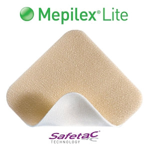 Molnlycke Mepilex Lite Absorbent Thin Foam Dressings - Mepilex Lite Soft Silicone and Thin Foam Dressing, 2.4" x 3.4" (6 x 8.5 cm) - 284090