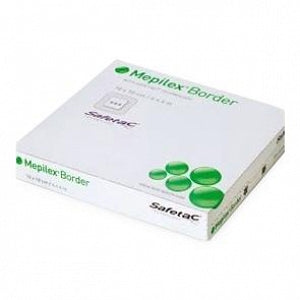 Molnlycke Healthcare Mepilex Post-Op Border Dressing - Mepilex Border Self-Adherent Absorbent Foam Dressing with Safetac Technology, 4" x 8" (10 x 20 cm) - 295800