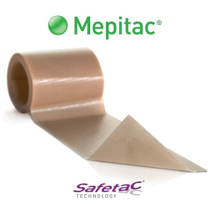 Molnlycke Mepitac Fabric Tapes with Safetac Technology - Mepitac Soft Silicone Tape, 0.75" x 118" (2 cm x 3 m) - 298300