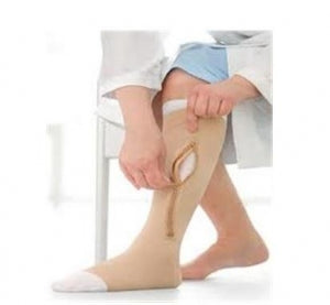 Bsn Medical Inc Ulcercare Zippered Unisex Knee Highs - STOCKING, ULCERCARE, W/2LINERS, BEIGE, SMALL - 114520