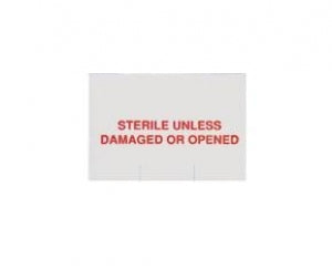 SPS Medical Load Recordkeeping Labels - Paper 2-Line "Sterile Unless..." Label, Red - RER-010