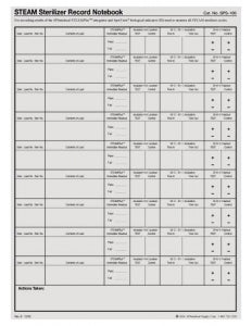 SPS Medical Record Notebook Accessories - Steam Sterilization Record Notebook, Large - SPS-100