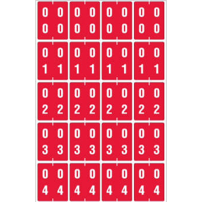 Ames Compatible Color-Code Label Mylar Coated For Durabilitynumeric Double Digit Compatible Series 1 1/2"W X 1 7/8"H 20/Sheet