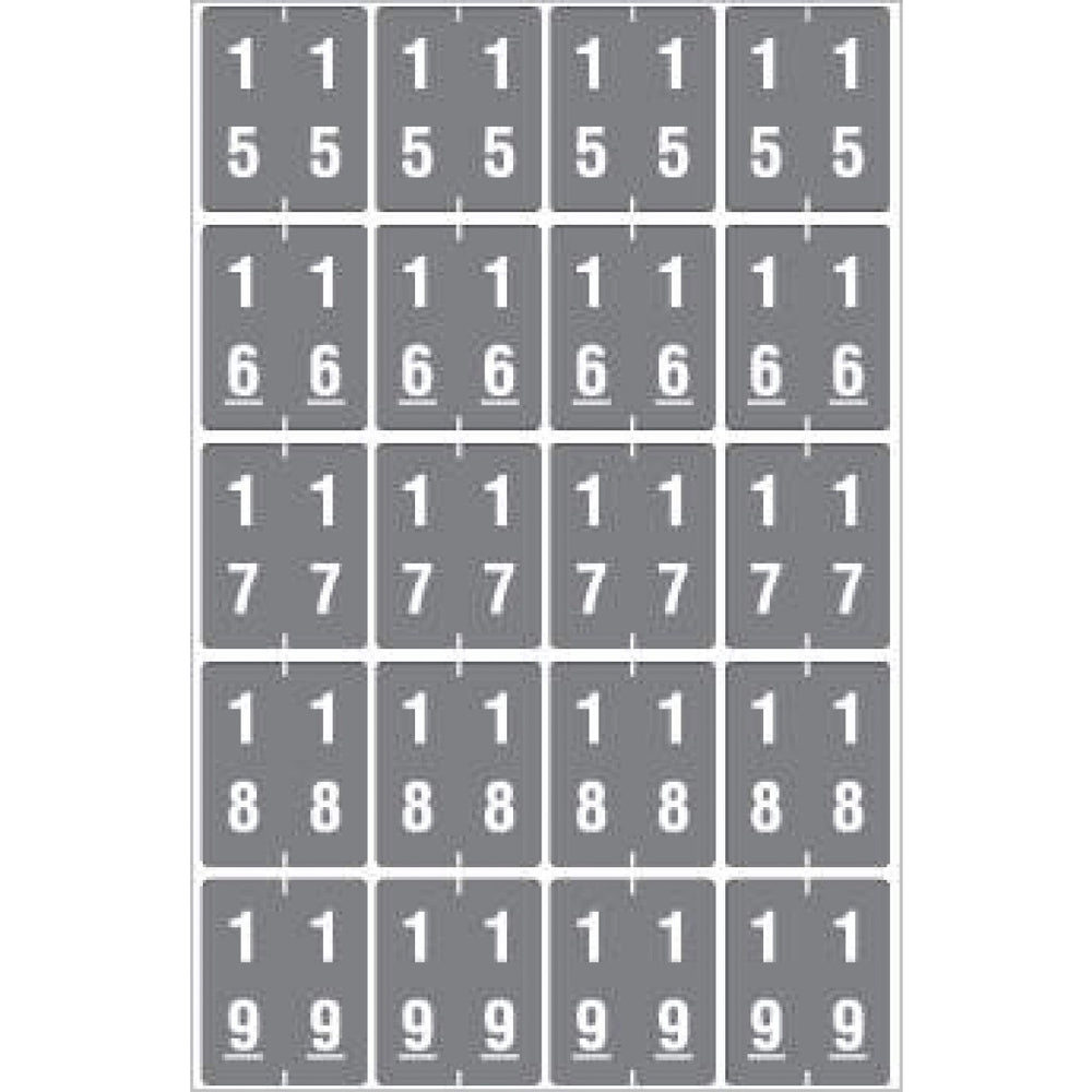 Ames Compatible Color-Code Label Mylar Coated For Durabilitynumeric Double Digit Compatible Series 1 1/2"W X 1 7/8"H 20/Sheet