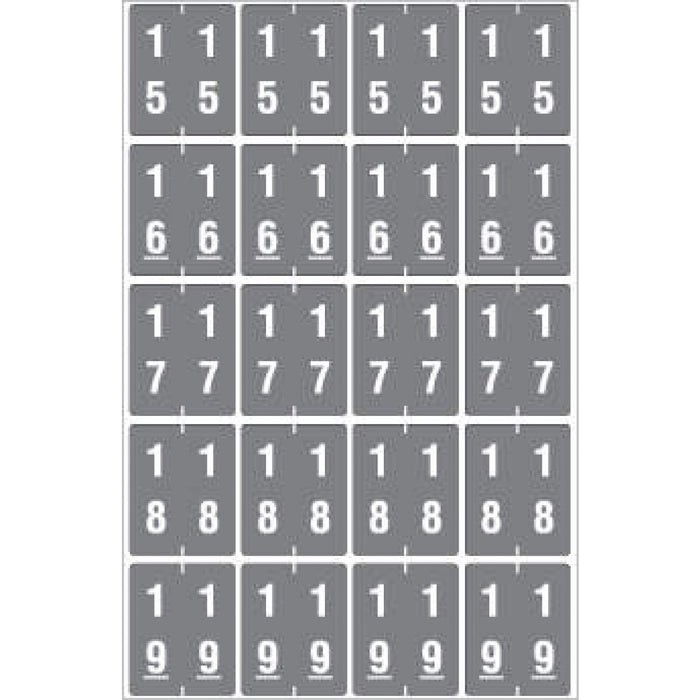 Ames Compatible Color-Code Label Mylar Coated For Durabilitynumeric Double Digit Compatible Series 1 1/2"W X 1 7/8"H 20/Sheet