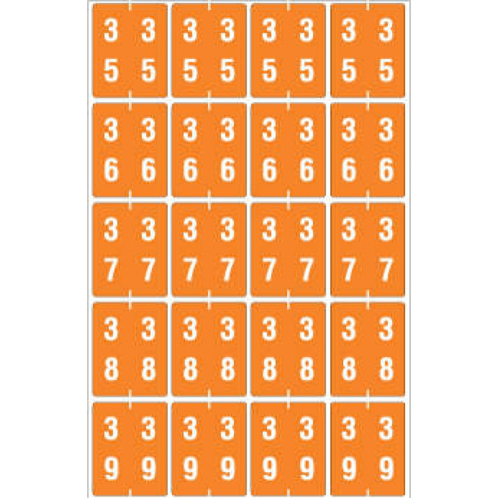 Ames Compatible Color-Code Label Mylar Coated For Durabilitynumeric Double Digit Compatible Series 1 1/2"W X 1 7/8"H 20/Sheet