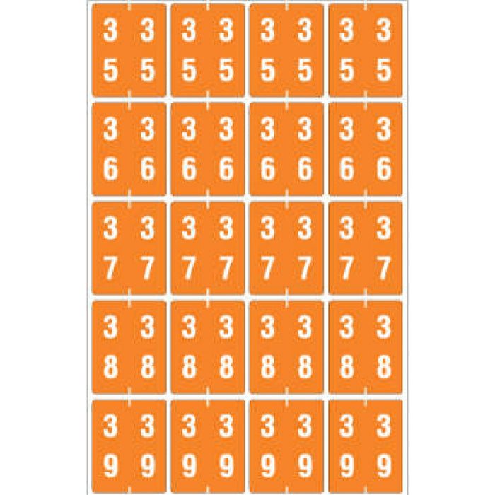 Ames Compatible Color-Code Label Mylar Coated For Durabilitynumeric Double Digit Compatible Series 1 1/2"W X 1 7/8"H 20/Sheet