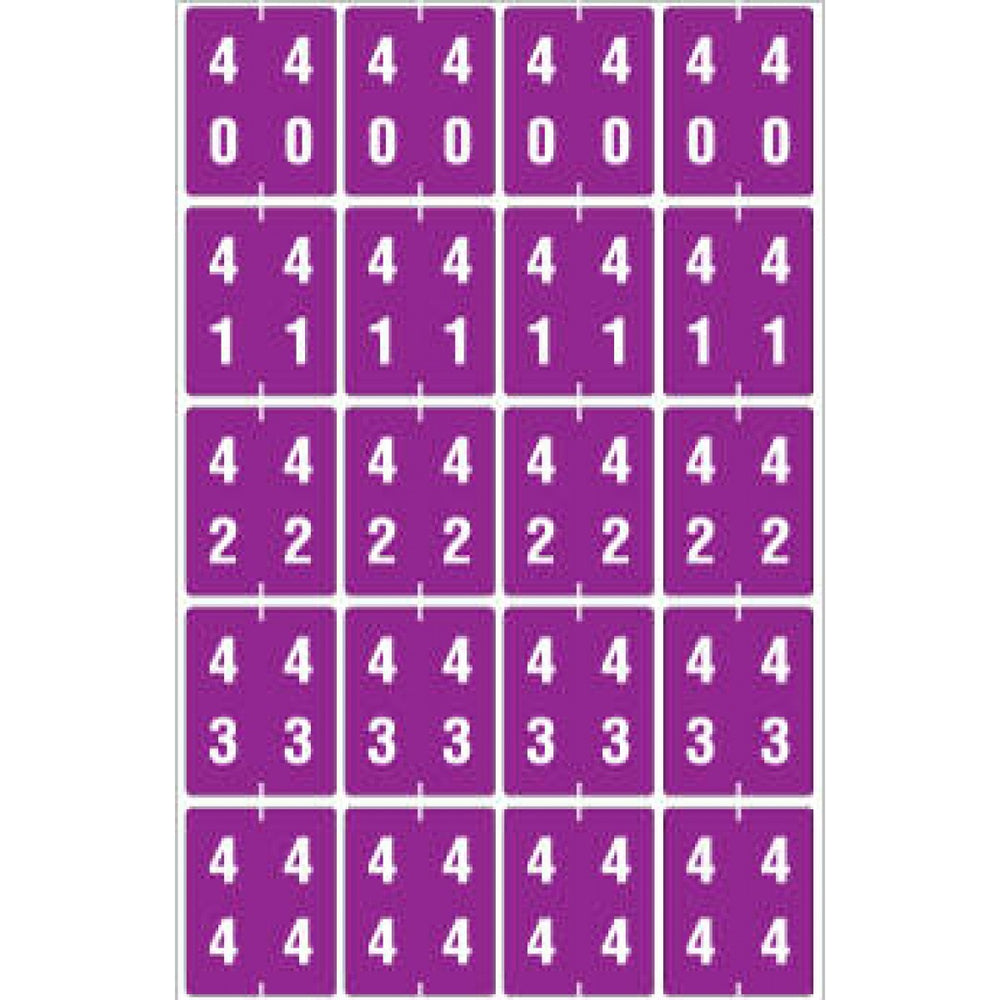 Ames Compatible Color-Code Label Mylar Coated For Durabilitynumeric Double Digit Compatible Series 1 1/2"W X 1 7/8"H 20/Sheet