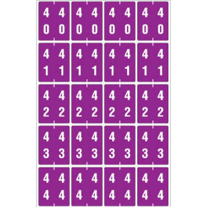 Ames Compatible Color-Code Label Mylar Coated For Durabilitynumeric Double Digit Compatible Series 1 1/2"W X 1 7/8"H 20/Sheet