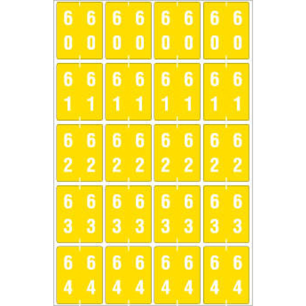 Ames Compatible Color-Code Label Mylar Coated For Durabilitynumeric Double Digit Compatible Series 1 1/2"W X 1 7/8"H 20/Sheet