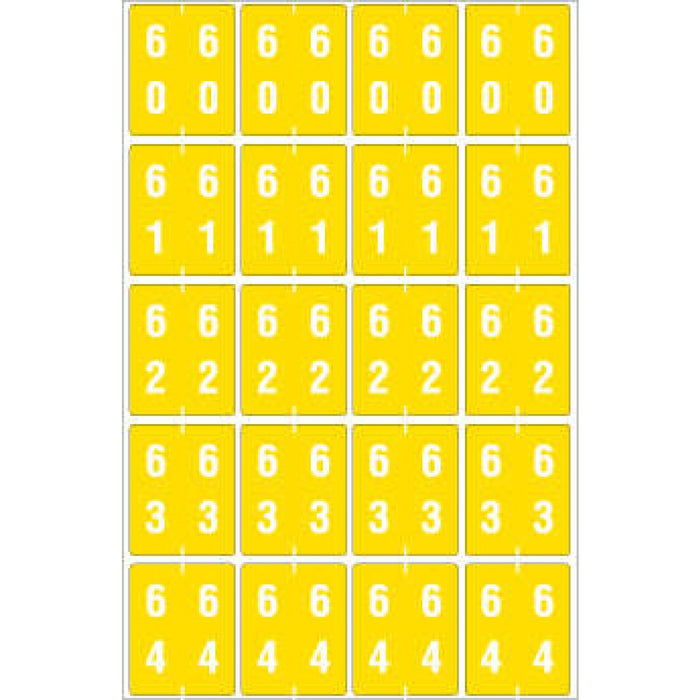 Ames Compatible Color-Code Label Mylar Coated For Durabilitynumeric Double Digit Compatible Series 1 1/2"W X 1 7/8"H 20/Sheet