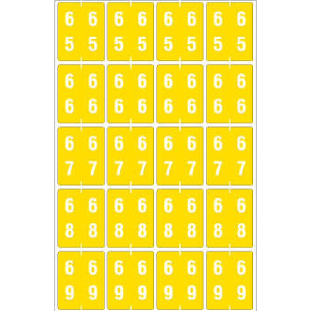 Ames Compatible Color-Code Label Mylar Coated For Durabilitynumeric Double Digit Compatible Series 1 1/2"W X 1 7/8"H 20/Sheet