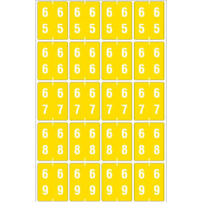 Ames Compatible Color-Code Label Mylar Coated For Durabilitynumeric Double Digit Compatible Series 1 1/2"W X 1 7/8"H 20/Sheet