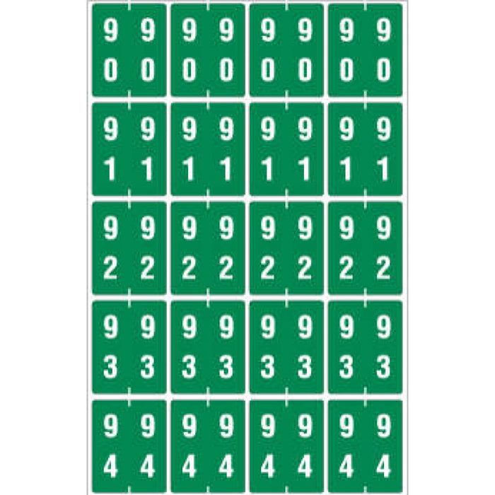 Ames Compatible Color-Code Label Mylar Coated For Durabilitynumeric Double Digit Compatible Series 1 1/2"W X 1 7/8"H 20/Sheet