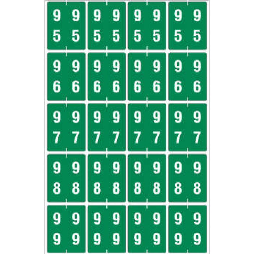 Ames Compatible Color-Code Label Mylar Coated For Durabilitynumeric Double Digit Compatible Series 1 1/2"W X 1 7/8"H 20/Sheet