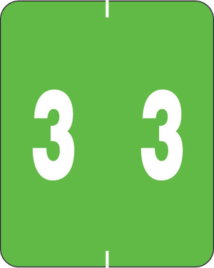 Afv Compatible Color-Code Label Mylar Coated For Durability 1 1/2"W X 1 7/8"H Numeric Series 500/Roll
