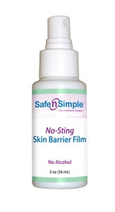 Safe 'n Simple Skin Barrier Film Wipes - Skin Barrier No-Sting Spray, 2 oz. Bottle - SNS80792