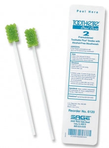 Sage Products Toothette Swab Systems - Toothettes Swab with Alcohol-Free Mouthwash - 6120