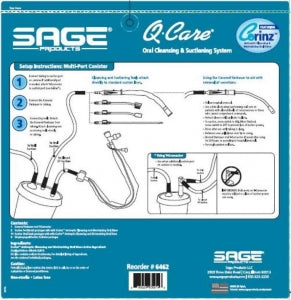 Sage Prod Q-Care Oropharyngeal Suction Catheters - Q Care Oral Cleansing Suction Catheter System with Corinz - 6462