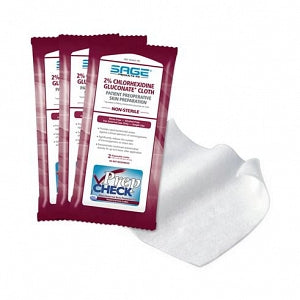 Sage Products Preoperative Prep Cloths with 2% CHG - DBF-SEE SGE9707CS, CLOTH, SKIN PREP, PREOP - 9707