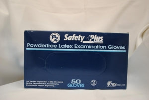 TIDI SafetyPlus Powder-Free Latex Examination Gloves - SafetyPlus Exam Gloves, Latex, Powder-Free, Size S, 15 mL - BS0450-1