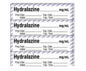 Shamrock Scientific Medication / Drug Labels - Anesthesia Drug Label for Syringe Identification, Hydralazine, Exp, Date, Time, 1/2" x 2", w / Violet Stripe - SA-2911-EXP-PK