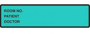 Shamrock Scientific Patient Chart Identification Labels - Printed Chart Labels 1 3/8" x 5 3/8", Aqua - CLP-16