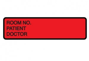 Shamrock Scientific Patient Chart Identification Labels - Printed Chart Labels 1 3/8" x 5 3/8", Red - CLP-4