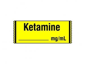 Shamrock Scientific Drug Labels for Induction Agents - Anesthesia Label, yellow, Ketamine, 500/Roll - SA-201