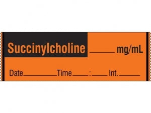 Shamrock Scientific Anesthesia Drug Labels with Date / Time / Initial - Succinylcholine Label, Date, Time, Int., 500/Roll - SA-226-DTI