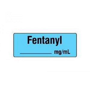 Shamrock Scientific Fentanyl Labels - Anes Fentanyl Label, Blue, Precut - SA-241-PRE