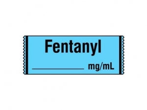 Shamrock Scientific Narcotics Drug Labels - Fentanyl Anesthesia Tape Label, 12" x 500", Black - SA-241