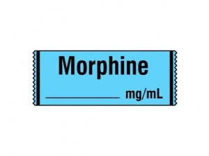 Shamrock Scientific Narcotics Drug Labels - Morphine Label ID Anesthesia Tape with Blank Space for mg / mL - SA-243