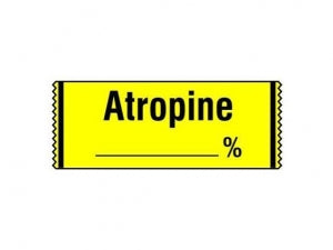 Shamrock Scientific Drug Labels in Traditional Colors - Atropine Anesthesia Tape, Yellow - SA-2