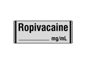 Shamrock Scientific Local Anesthetics Drug Labels - Anesthesia Label, Ropivacaine, mg / mL, Gray - SA-308