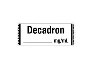 Shamrock Scientific Miscellaneous Anesthesia Drug Labels - Anesthesia Label, Decadron, mg, 1/2" x 500, White - SA-326