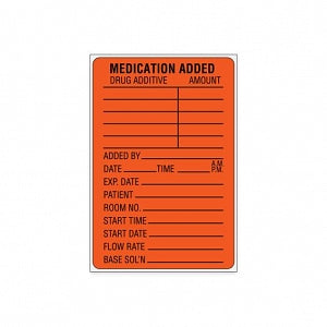 Shamrock Scientific Medication Added Identification Labels - Medication Added Label, 3" x 2", 1000/Roll - SMA-14