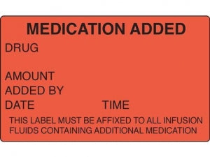 Shamrock Scientific Medication Added Identification Labels - Medication Added Label - SN-2001